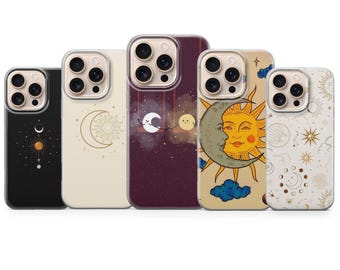 Sun Phone Case Moon Cover for iPhone 17 Pro Max 16e 15 14 13 & Samsung S25 Ultra S24 FE A56 A16 Pixel 10 XL 9a 8 7