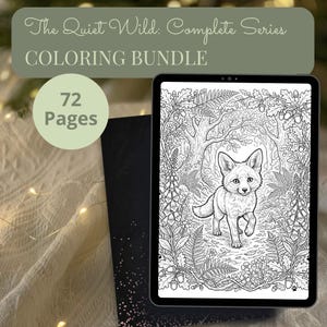 Wildlife Coloring Book Bundle, 6 Books, 72 Cottagecore Nature Habitat Printable Adult Coloring Pages PDF image 6