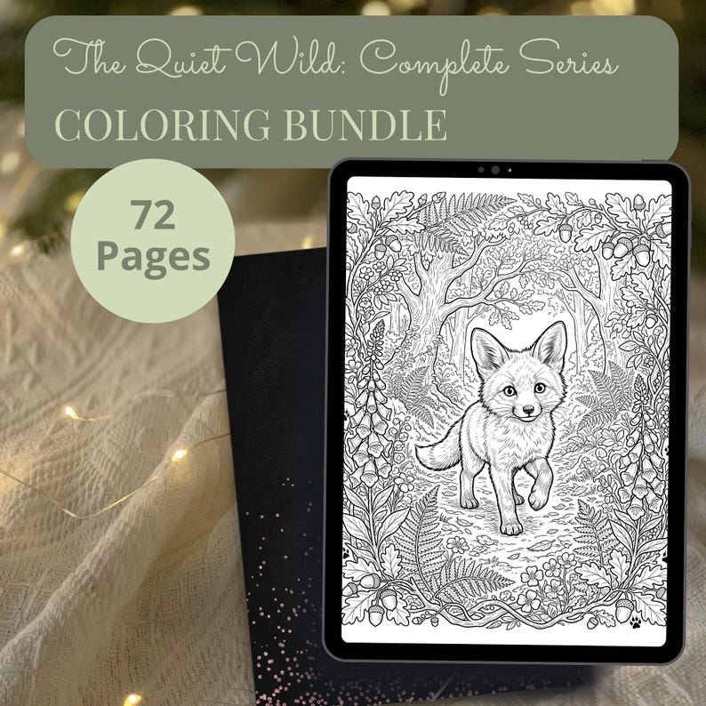 Wildlife Coloring Book Bundle, 6 Books, 72 Cottagecore Nature Habitat Printable Adult Coloring Pages PDF image 6