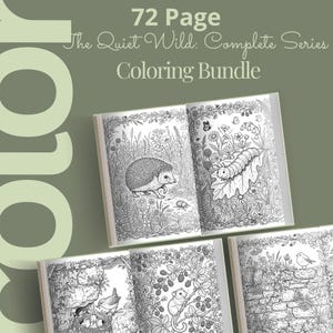 Wildlife Coloring Book Bundle, 6 Books, 72 Cottagecore Nature Habitat Printable Adult Coloring Pages PDF image 7