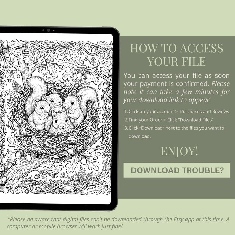 Wildlife Coloring Book Bundle, 6 Books, 72 Cottagecore Nature Habitat Printable Adult Coloring Pages PDF image 8