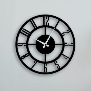 Nowoczesny, metalowy zegar ścienny o dużych rozmiarach z geometrycznymi cyframi, minimalistyczny, duży zegar ścienny, nowoczesny, dekoracyjny zegar ścienny na prezent
