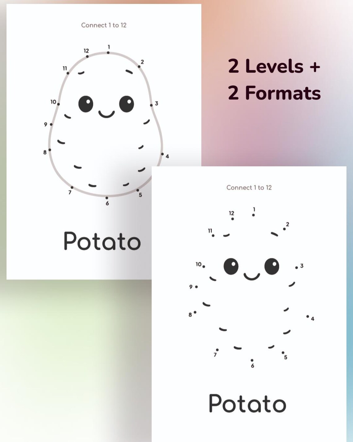 Vegetable Dot to Dot Activity – Preschool Counting Printable PDF - Etsy ...