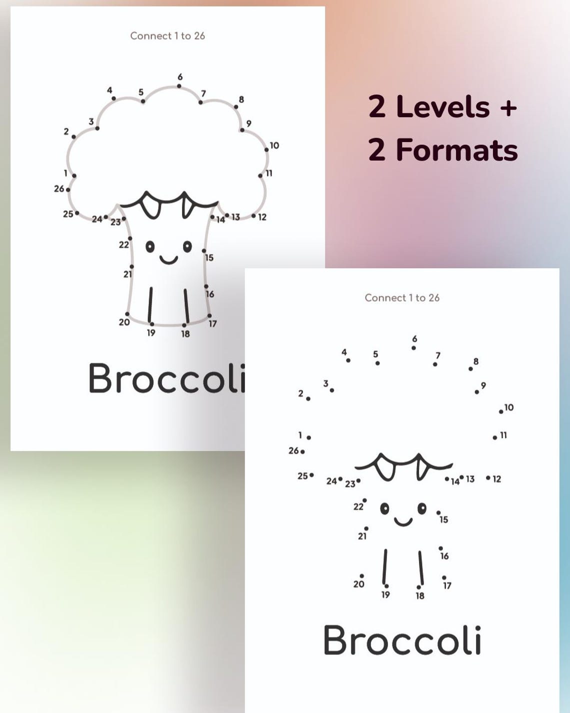 Vegetable Dot to Dot Activity – Preschool Counting Printable PDF - Etsy ...