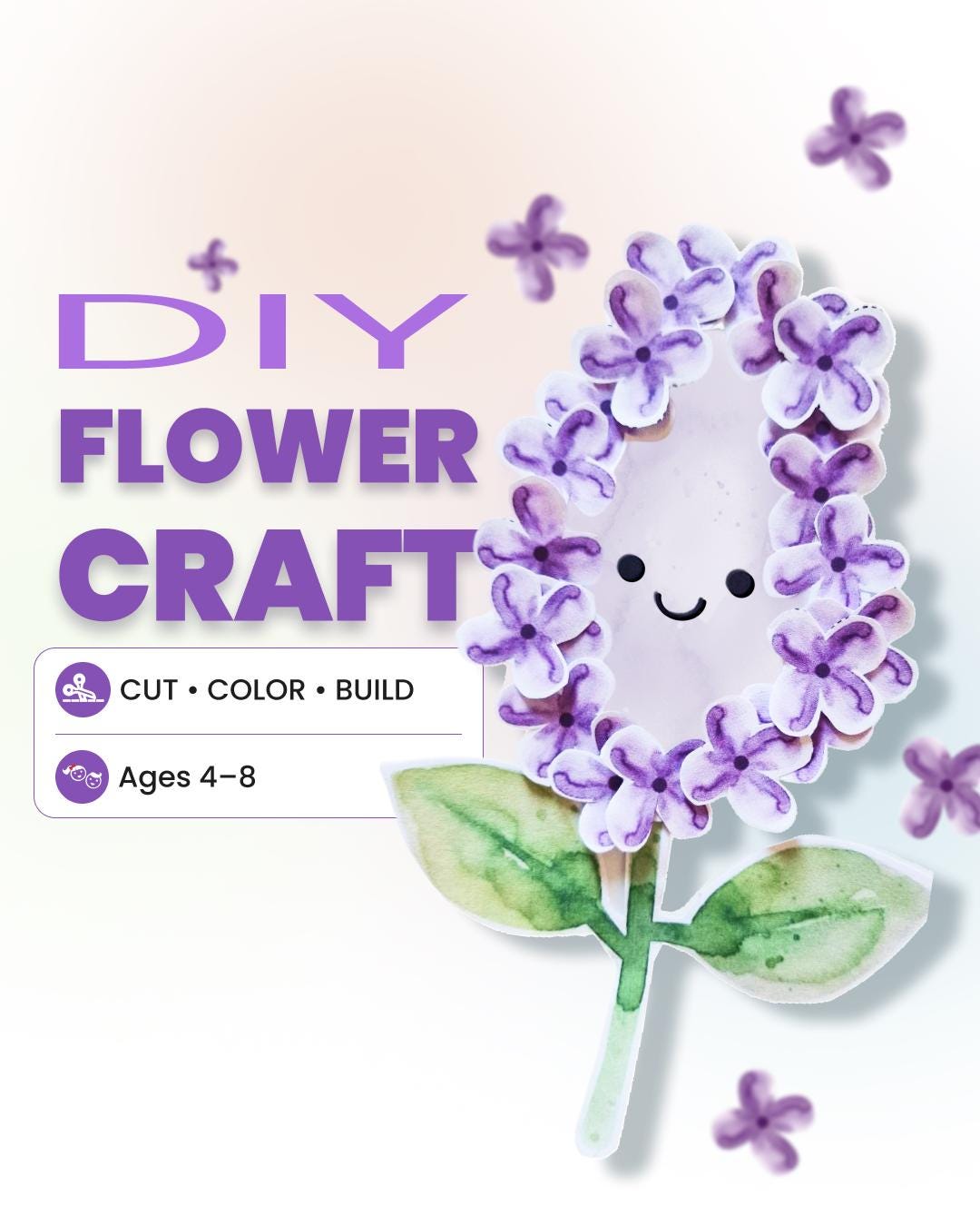 Lilac Flash Card.pdf Lilac Flower Craft Printable – Cut & Paste Spring Activity for Kids PDF ...