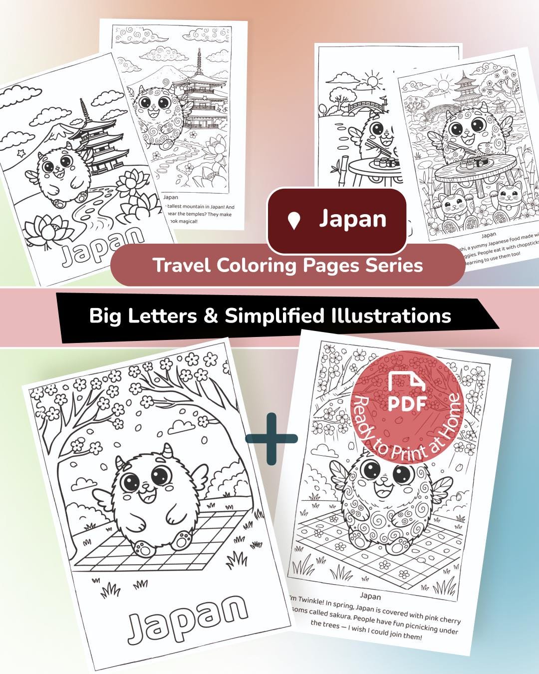 Japan Coloring Pages for Kids – 3 Printable Pages With Fun Facts | Ages ...