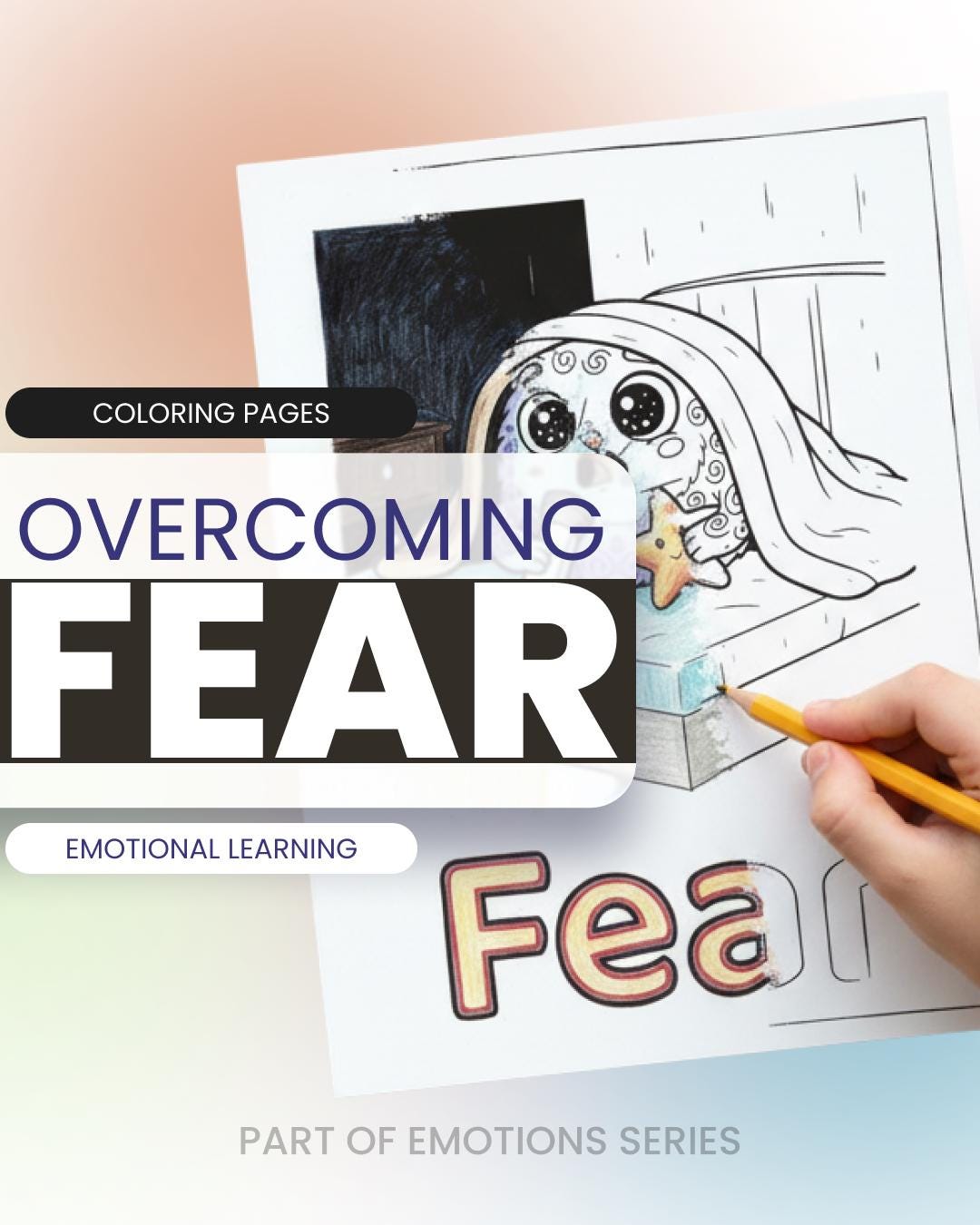 Fear Coloring Pages for Kids, Anxiety Relief Printable, Brave Feelings ...