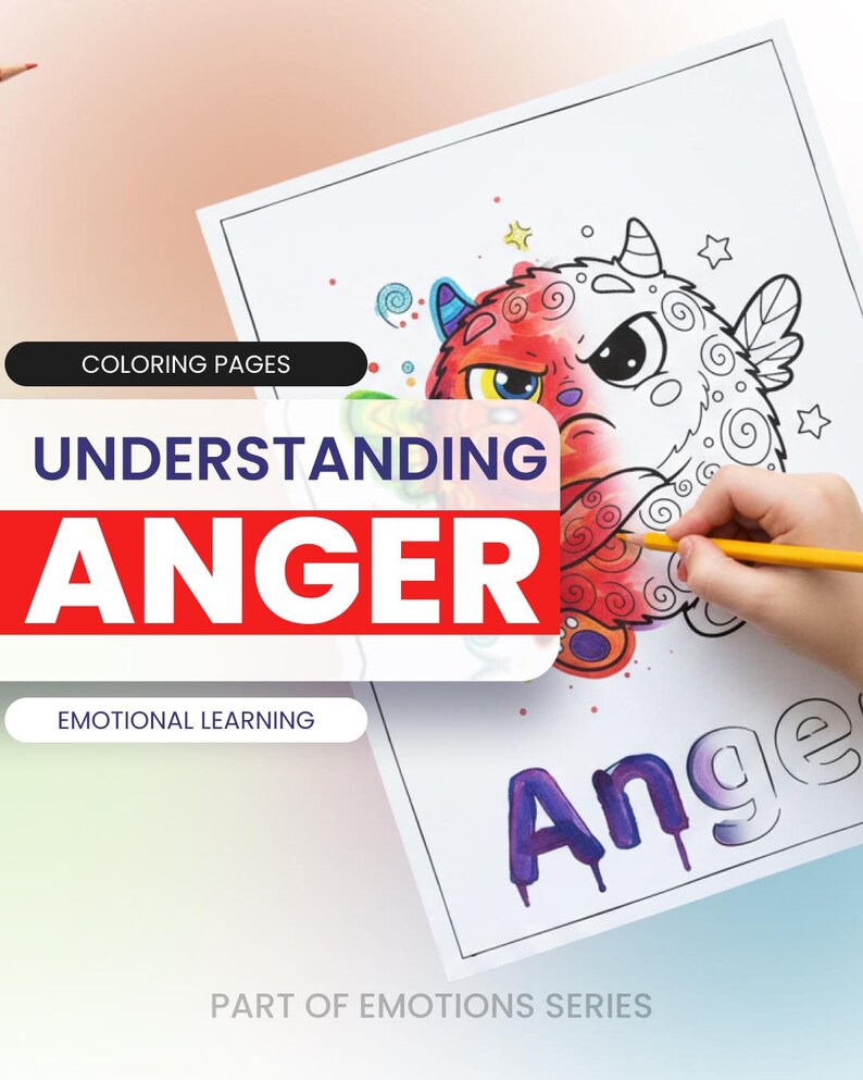 Anger Coloring Pages for Kids – Calm Down Feelings Activity Printable ...
