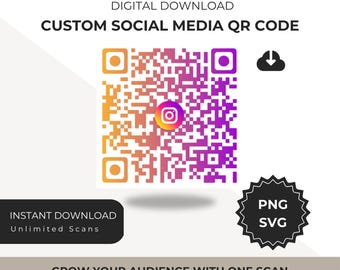 Custom Social Media QR Code with Logo | Instagram, TikTok, Facebook, YouTube