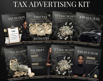 Tax Season Instagram Templates for Accountants, Editable Canva Social Media Pack, Digital Download