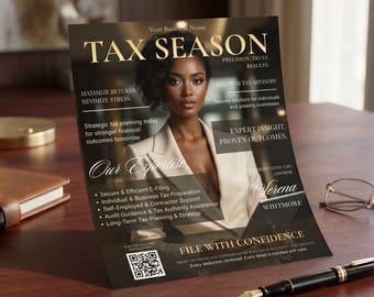 Tax Season Marketing Flyer Template for Accountants, Editable Canva Design