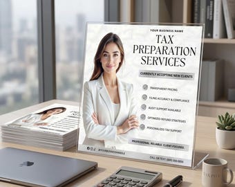 Tax Preparer Flyer Template, Editable Canva Design (Digital Download)