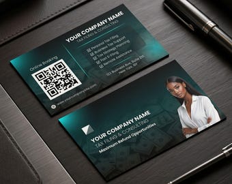 Business Template with QR Code | Clean Canva Design for Accountants & Financial Professionals