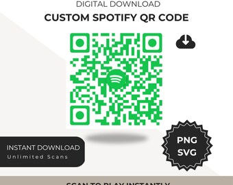 Custom Spotify QR Code – Scan to Listen Link, Music Sharing (Digital Download)