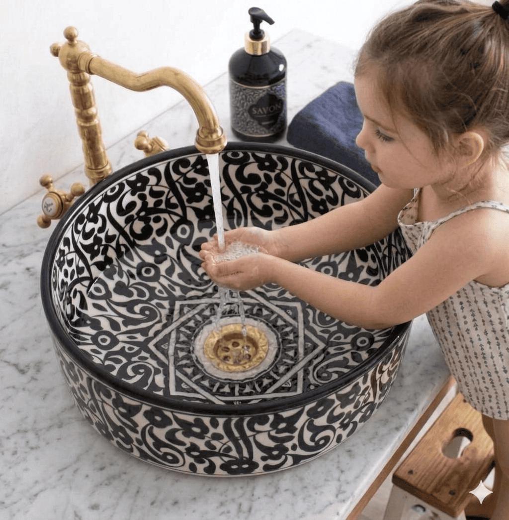 モロッコ・フェズ製の手作り洗面ボウルと 銅（どう） Morocco sink wash - Etsy 日本