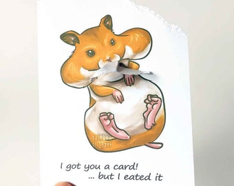 SALE: Hamster Card, Funny Birthday Card for Pet Owner, Animal Lover, Clearance