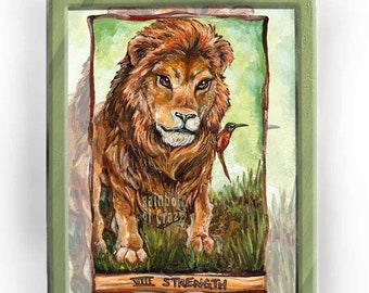 Lion Art Print, Strength Tarot Card, Carmine Bee Eater, Bird Watcher, Nature Decor