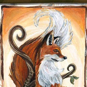 Wildlife Decor Pig Illustration Animism Tarot Gift Forest Animal Wall Art Five of Wands Tarot Card Wild Boar Print