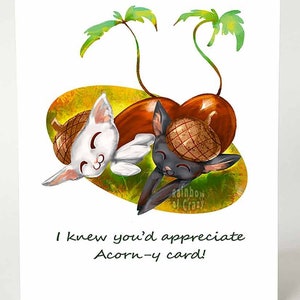 Carte de jeu de mots, voeux de chat noir, amoureux des chats blancs, message ringard, art du gland, amoureux de la nature, joyeux anniversaire, une pensée pour vous, carte de vœux meilleur ami