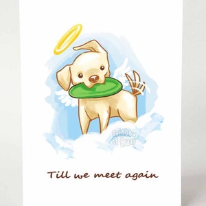 Carte de sympathie, animal de compagnie perdu, chien ange, Golden retriever, pont arc-en-ciel, amateur de frisbee, désolé pour votre perte, jamais oublié, meilleur ami