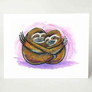 Carte de la Saint-Valentin, câlin paresseux, je t'aime, amoureux des animaux de zoo, joyeux anniversaire, fête des mères, pour les pères, tu me manques, guérissez bientôt, meilleur ami