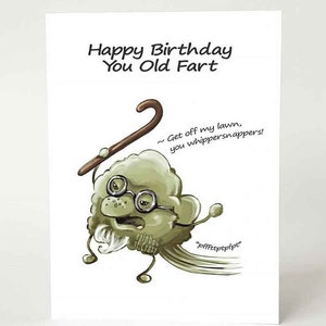 Carte d'anniversaire drôle, vieux pet, carte de voeux vierge, joyeux anniversaire, vieil homme, humour pour adulte, carte personnalisée, carte personnalisée, carte de vieillesse