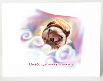 Angel card, hedgehog art, sorry for your loss, rainbow bridge, condolences, death of pet, never forgotten, custom message, blank greeting