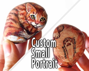 Custom Pet Memorial Art: Painted Rock Portrait