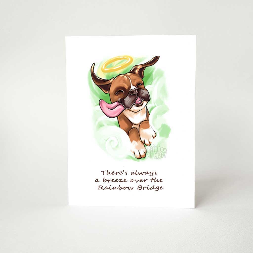 Sympathy Card Boxer Art Dog Loss Rainbow Bridge Angel Pet Etsy Canada