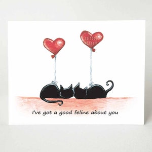 Funny Card, Black Cat Greeting Card, Anniversary Card, Valentine's Day, I Love You