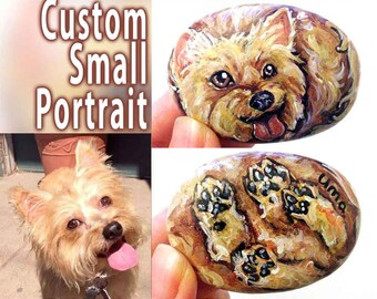 Custom Pet Portrait, Hand Painted Rock Art, Pet Stone Keepsake, Dog Painting, Cat Loaf, Pet Memorial, Pet Loss, Gift for Animal Lovers