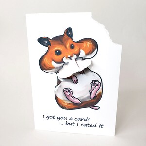 Carte de hamster, anniversaire amusante, pour propriétaire d'animal de compagnie, pour enfants, porte-bonheur, message de sympathie, en pensant à vous, amoureux des animaux, message personnalisé