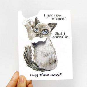Carte drôle de chat, temps de câlin, joyeux anniversaire, message personnalisé pour le propriétaire d'animal de compagnie, pensée à vous, guérissez bientôt, vous manquez, amoureux des animaux