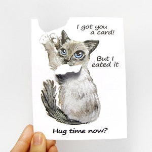 Funny Cat Card, Birman Cat Lover, Personalized Card for Pet Owner