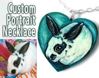 Custom Pet Portrait Necklace: Memorial Gift