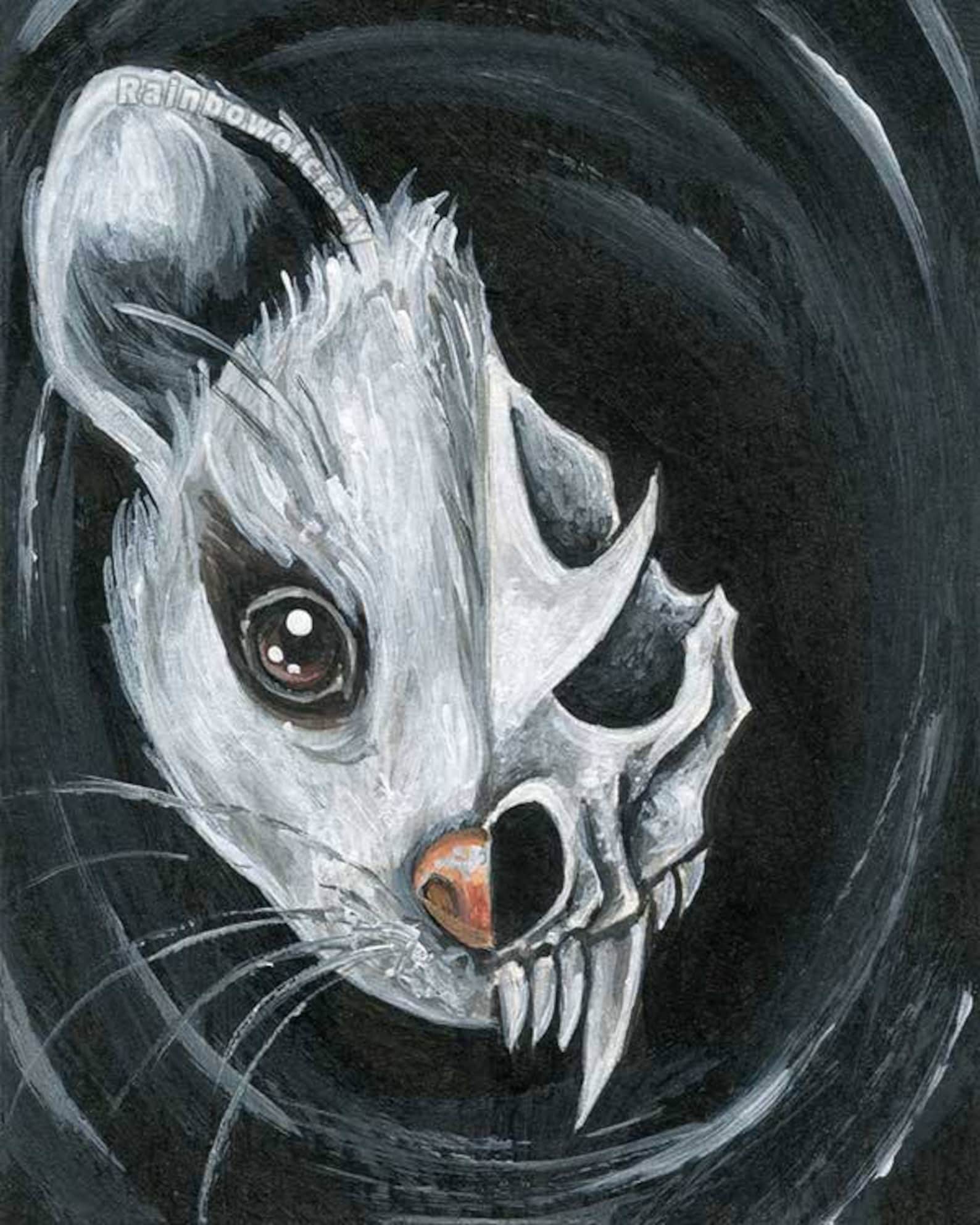 Possum Wall Art Oppossum Skull Custom Print Size Wildlife - Etsy Canada