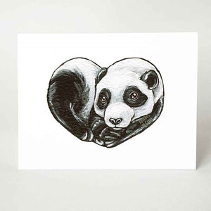 Carte de la Saint-Valentin, panda, joyeux anniversaire, je t'aime, art du coeur, amoureux des animaux de zoo, pour femme, pour mari, carte d'anniversaire