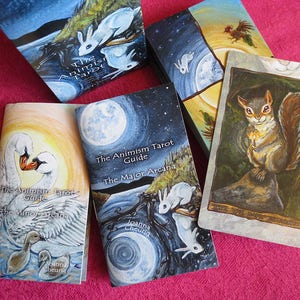 Animism Tarot & Guide Booklets, 79 Card Animal Tarot, Happy Squirrel Tarot Card, Animal Totem Symbolism, Gift for Tarot Readers