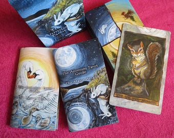 Animism Tarot & Guide Booklets, 79 Card Animal Tarot, Happy Squirrel Tarot Card, Animal Totem Symbolism, Gift for Tarot Readers