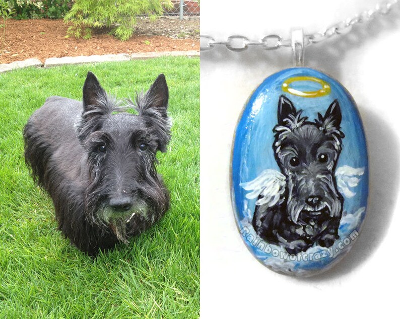 Custom Pet Portrait Pendant Angel Necklace Memorial Gift Etsy