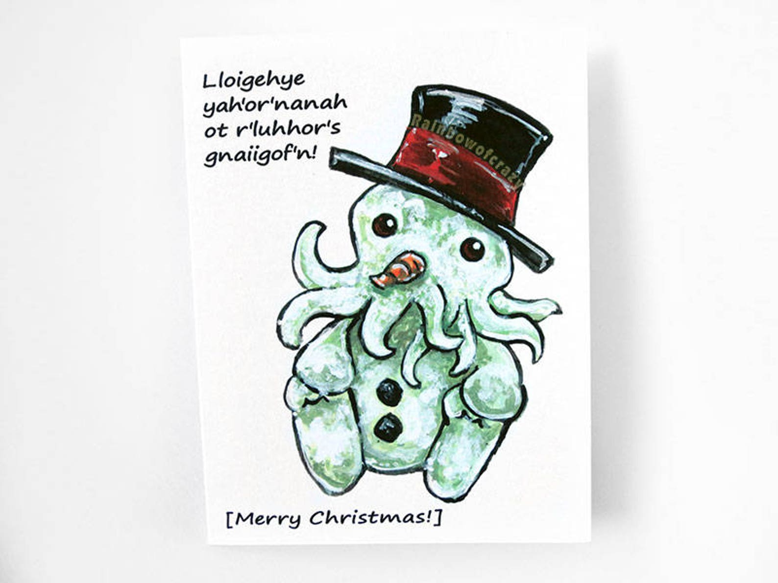 Cthulhu Art Christmas Card Frosty the Snowman HP Lovecraft | Etsy