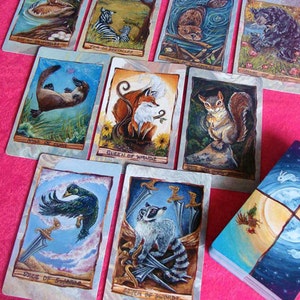 Animism Tarot Deck, 79 Card Animal Tarot, Happy Squirrel Tarot Card, Animal Totem Symbolism, Gift for Tarot Readers, Animal Lovers image 3