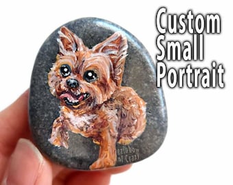 Custom Dog Portrait: Small Rock Art, Painting from Photo
