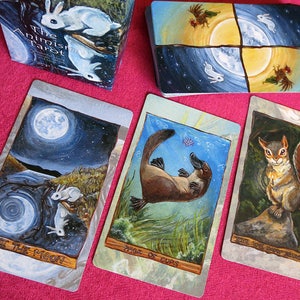 Animism Tarot Deck, 79 Card Animal Tarot, Happy Squirrel Tarot Card, Animal Totem Symbolism, Gift for Tarot Readers, Animal Lovers image 1