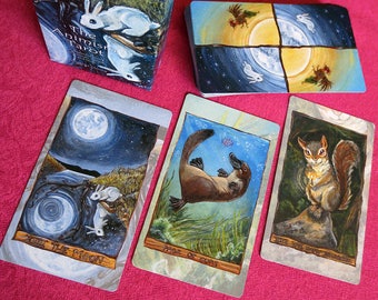 Animism Tarot Deck, 79 Card Animal Tarot, Happy Squirrel Tarot Card, Animal Totem Symbolism, Gift for Tarot Readers, Animal Lovers