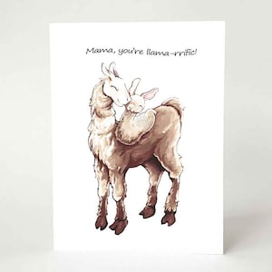Carte de lama amusante, bonne fête des mères, grossesse, nouveau-né, message personnalisé, joyeux anniversaire, je pense à vous, meilleurs voeux, félicitations