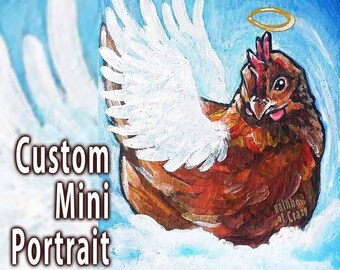 Custom Pet Portrait ACEO Painting: Memorial Keepsake (2.5x3.5 in)