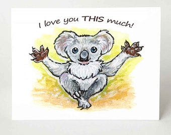 Cute Koala Card: Custom Birthday for Animal Lover