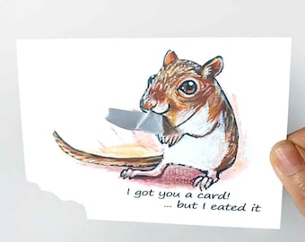 Funny Gerbil Card: Cute Pet Greeting, Personalize for Any Occasion