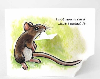 Cute Mouse Card - Funny Birthday Greeting